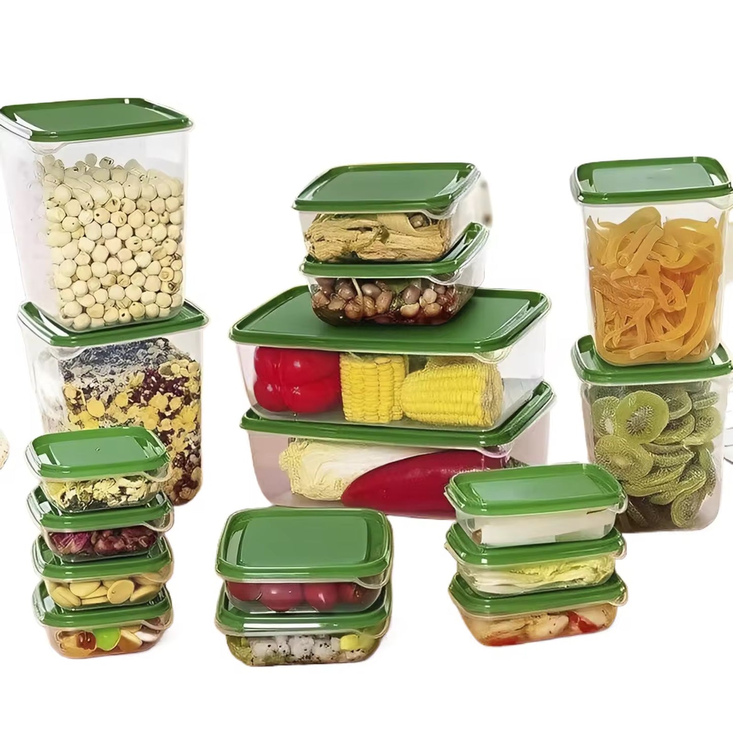 17 Pcs Food Storage Containers with Lids – Airtight & Stackable