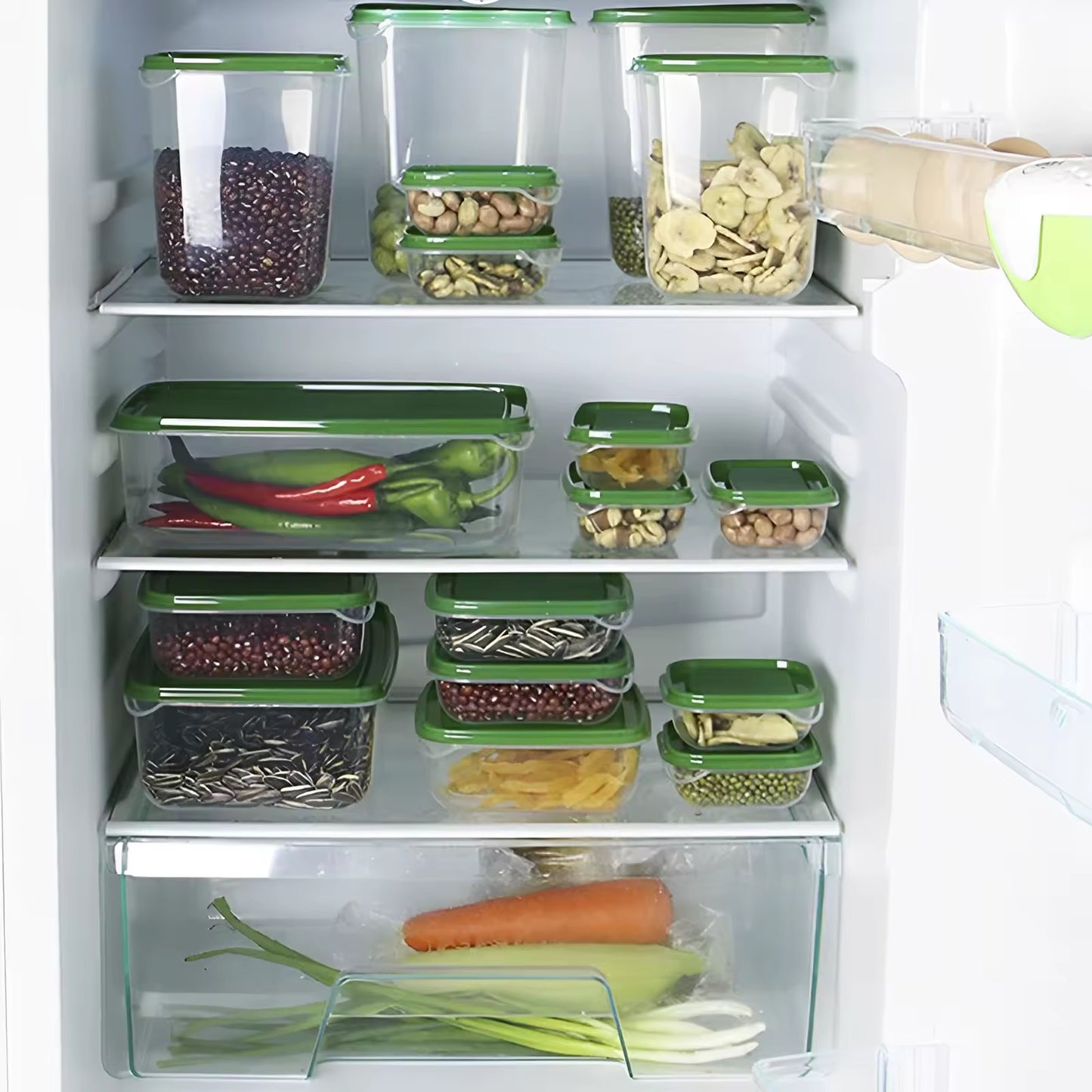 17 Pcs Food Storage Containers with Lids – Airtight & Stackable