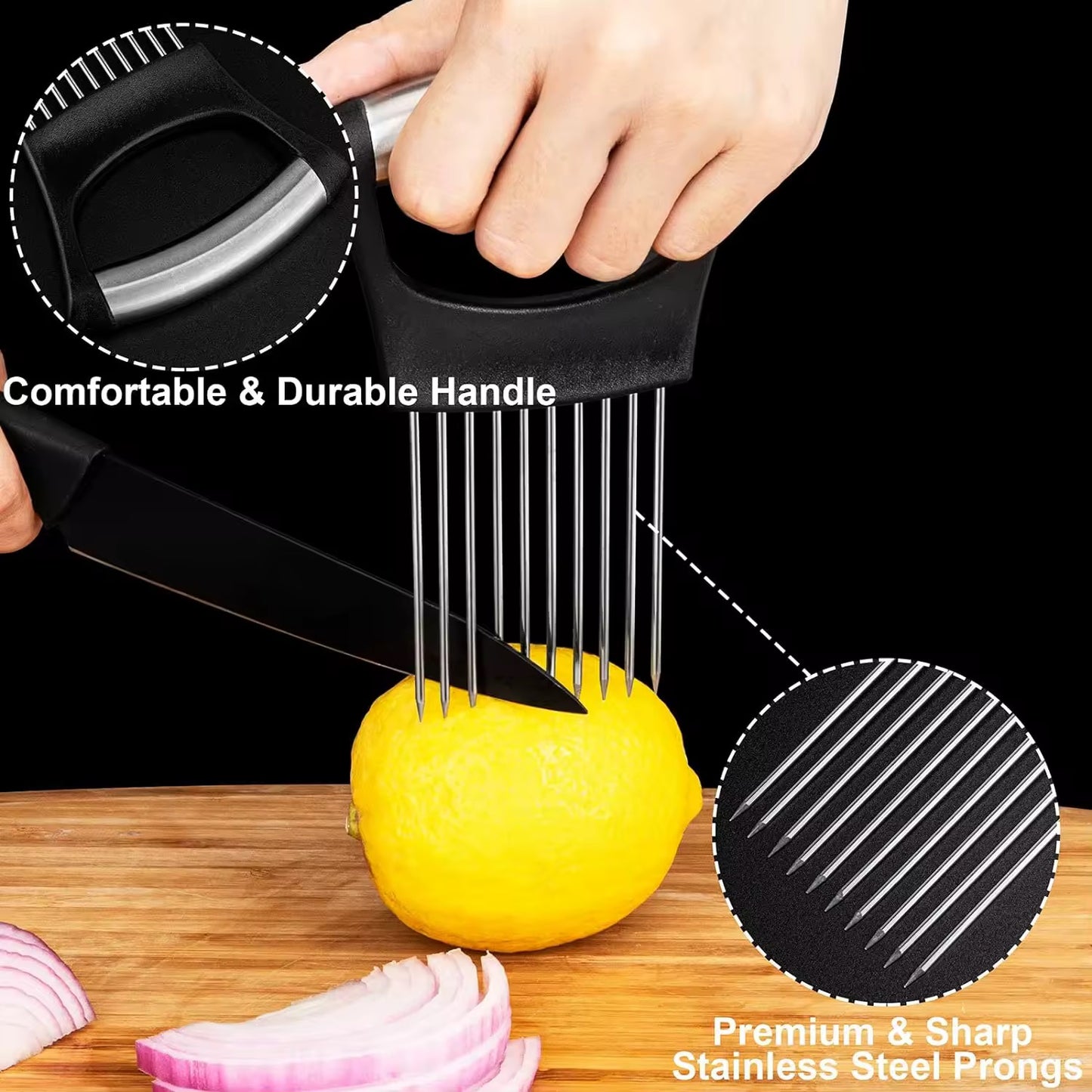 Stainless Steel Onion Cutter Holder for Slicing